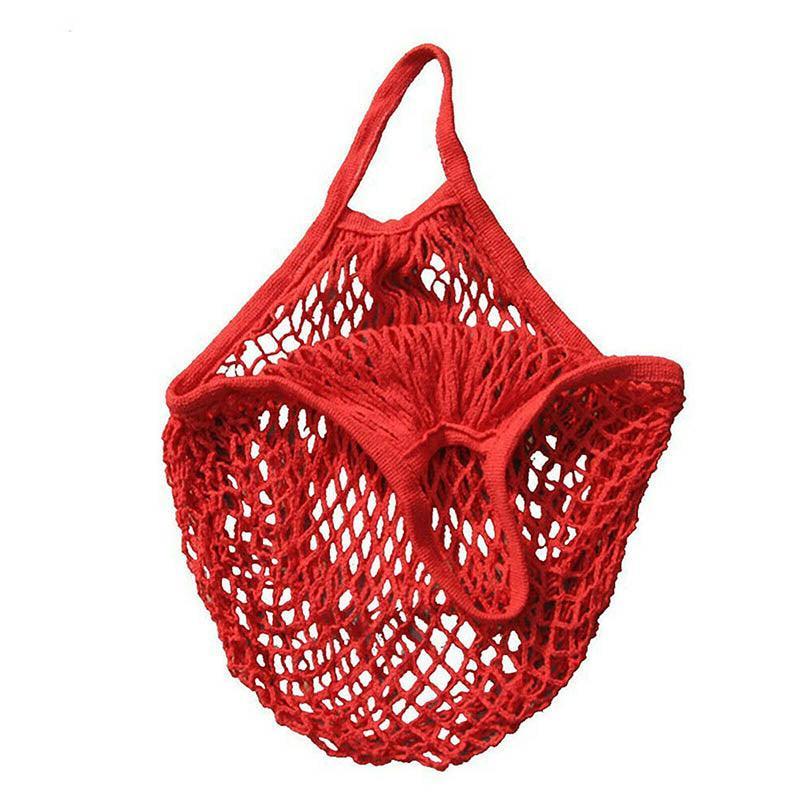 Reusable Mesh Net Shopping Bag String Tote Grocery Fruit Vegetable Storage - Red 14
