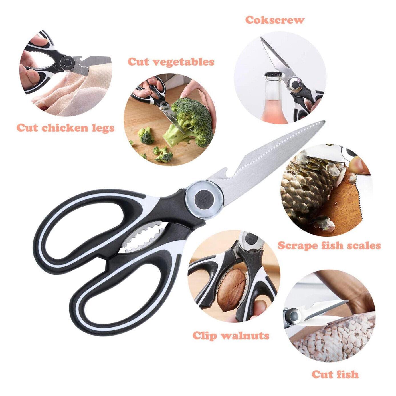 Heavy Duty Kitchen Scissors Multi Purpose Stainless Steel Chicken Bone Cutter - Red 5