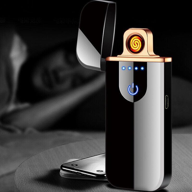Arc Rechargeable Windproof Flameless Electronic Metal Lighter Usb Lighters Au - Silver 5