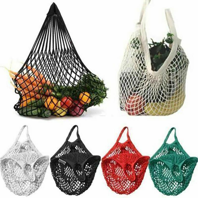Reusable Mesh Net Shopping Bag String Tote Grocery Fruit Vegetable Storage - Steel Grey 5