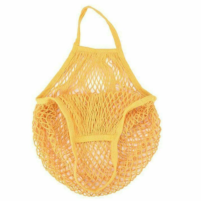 Reusable Mesh Net Shopping Bag String Tote Grocery Fruit Vegetable Storage - Steel Grey 9