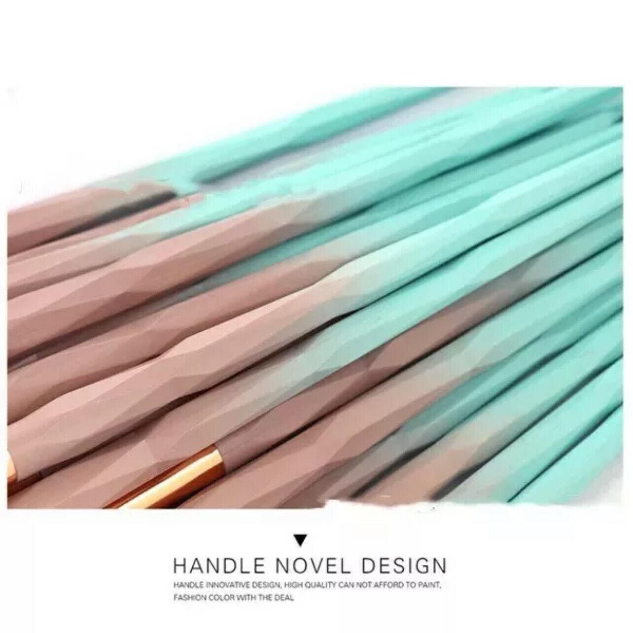 20 Pcs Eye Make-Up Brushes Diamond Unicorn Eyeshadow Eyebrow Blending Brush Set - Transparent 5