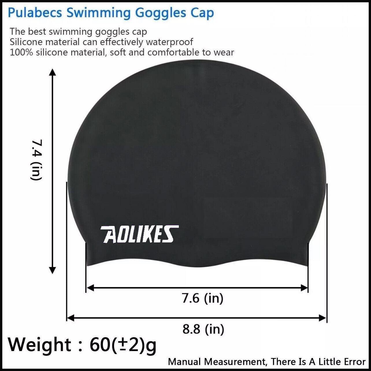 Aolikes Silicone Swimming Cap Waterproof Unisex Swim Hat for Men and Women - White 5