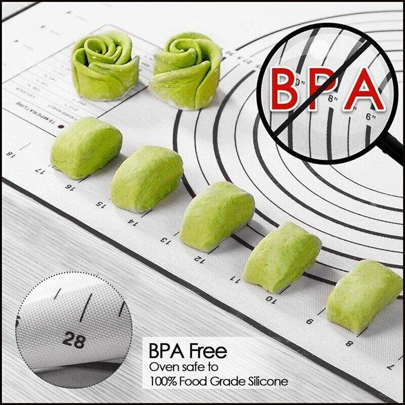 Non-Stick Silicone Baking Mat Rolling Cake Dough Scale Pastry Clay Fondant Sheet - Red 60*60cm 4