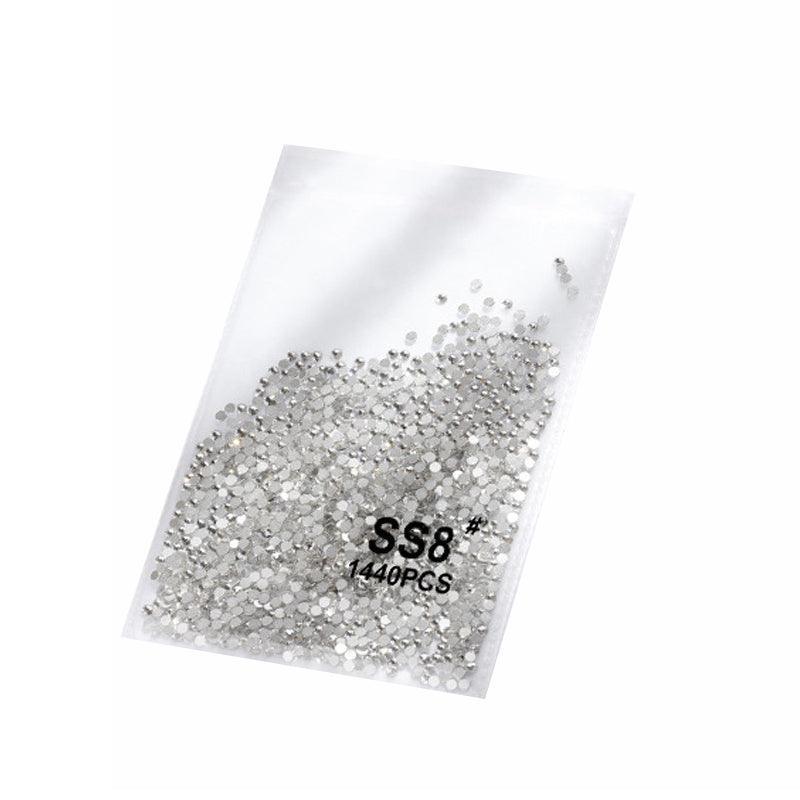 1440Pcs Glitter Rhinestones Crystal Flat Clear Bottom Glass Nail Art Nail Drill - Coloured Crystal-SS4 10