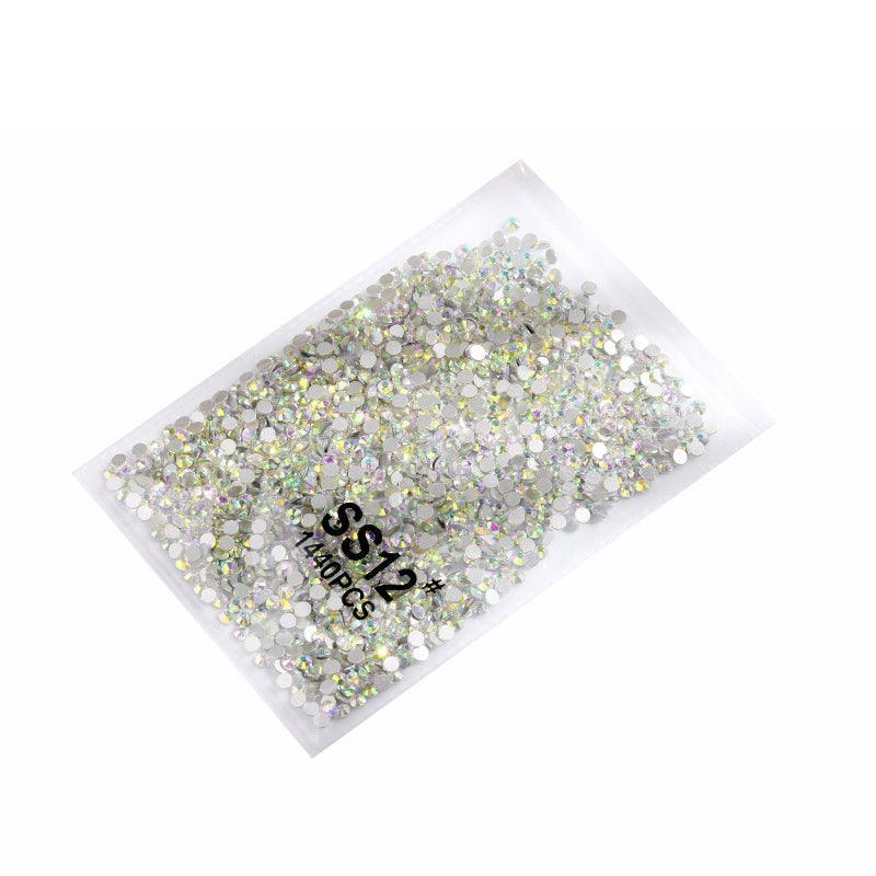 1440Pcs Glitter Rhinestones Crystal Flat Clear Bottom Glass Nail Art Nail Drill - Coloured Crystal-SS4 12
