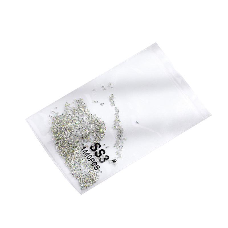 1440Pcs Glitter Rhinestones Crystal Flat Clear Bottom Glass Nail Art Nail Drill - Coloured Crystal-SS8 15