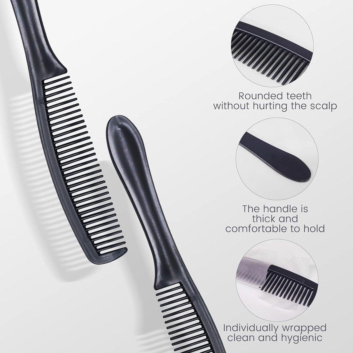 50PCS Individually Wrapped Combs for Hotel Guesthouse and Restaurant Bathroom - Black 5