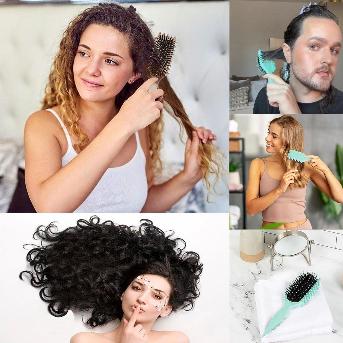 Upgraded Hair Styling Brush for Defined Curls with Ergonomic Handle Bounce Curl - Cream-Coloured 5