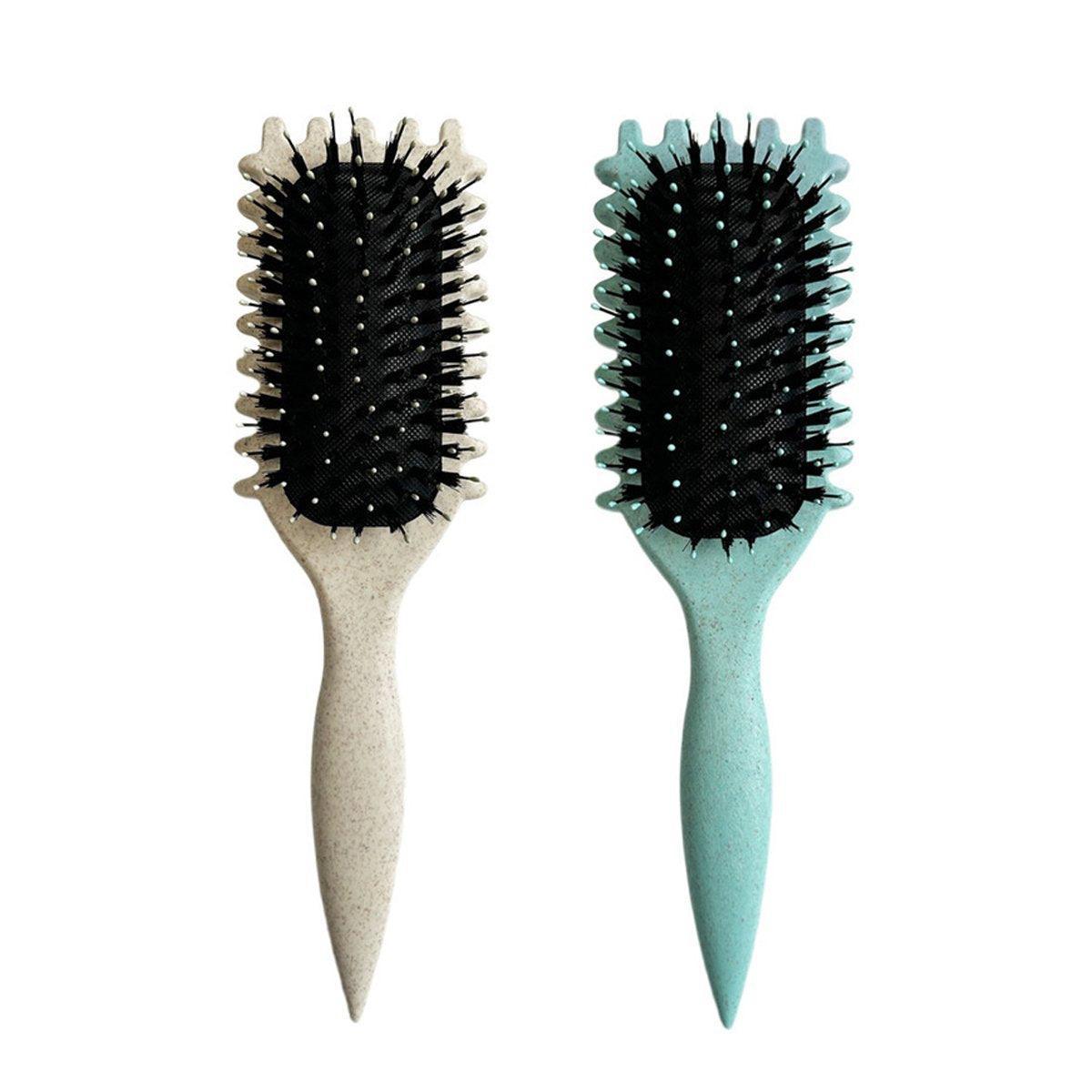 Upgraded Hair Styling Brush for Defined Curls with Ergonomic Handle Bounce Curl - Green