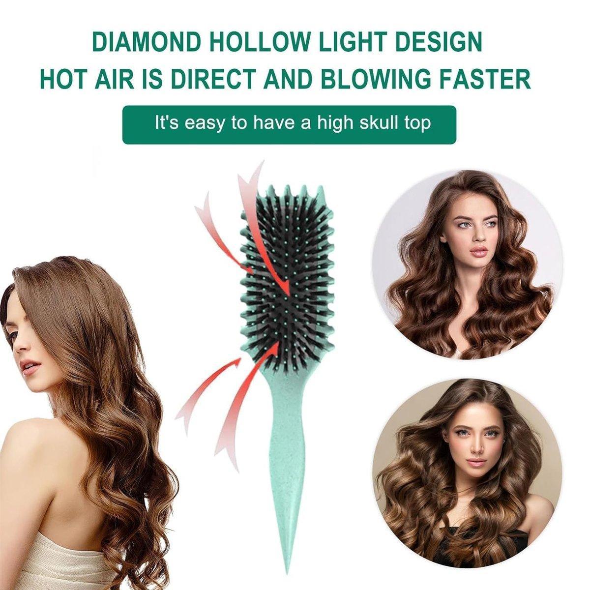 Upgraded Hair Styling Brush for Defined Curls with Ergonomic Handle Bounce Curl - Green 4