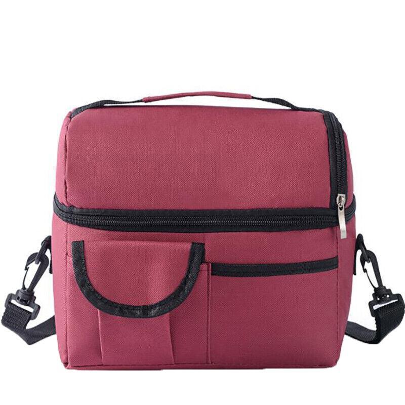 Insulated Lunch Bag Box Tote Cooler For Women Men Hot Cold Food Thermal - Red 10