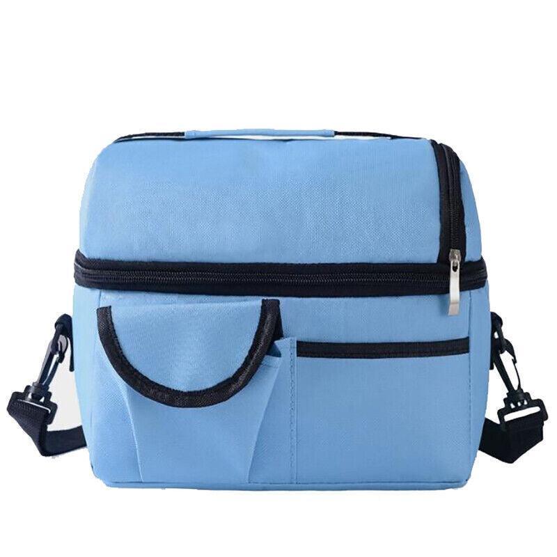 Insulated Lunch Bag Box Tote Cooler For Women Men Hot Cold Food Thermal - Grey 8