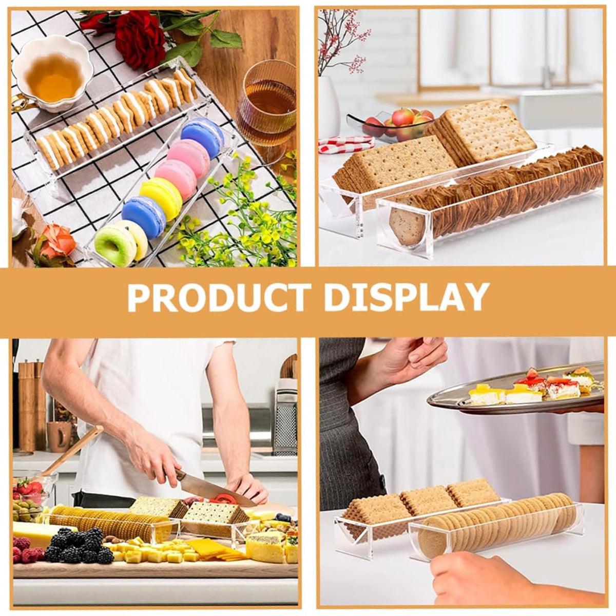 1PC Transparent Rectangular Biscuit Display Rack Food Dessert Wedding Cake Stand 4