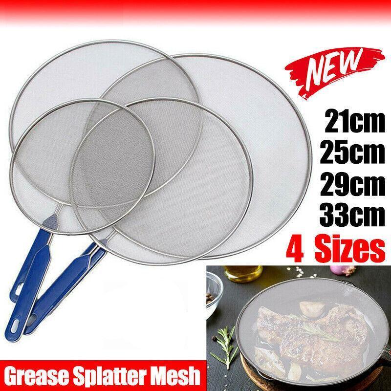 4Size Anti Splatter Guard Oil Net Splash Cover Pan Screen Kitchen Cooking Frying - 29CM