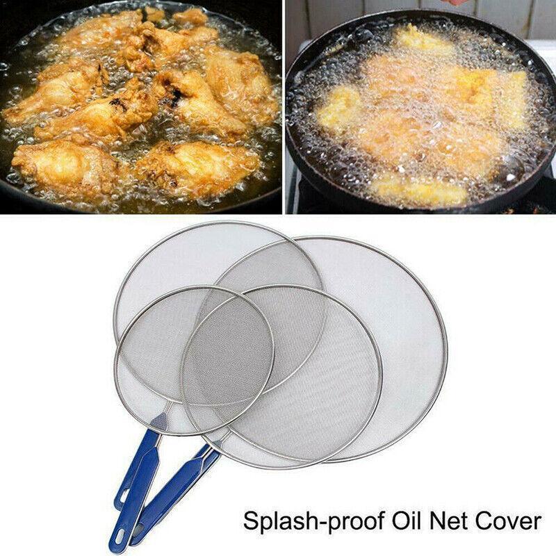 4Size Anti Splatter Guard Oil Net Splash Cover Pan Screen Kitchen Cooking Frying - 33CM 4