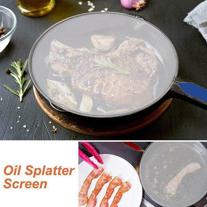 4Size Anti Splatter Guard Oil Net Splash Cover Pan Screen Kitchen Cooking Frying - 33CM 5