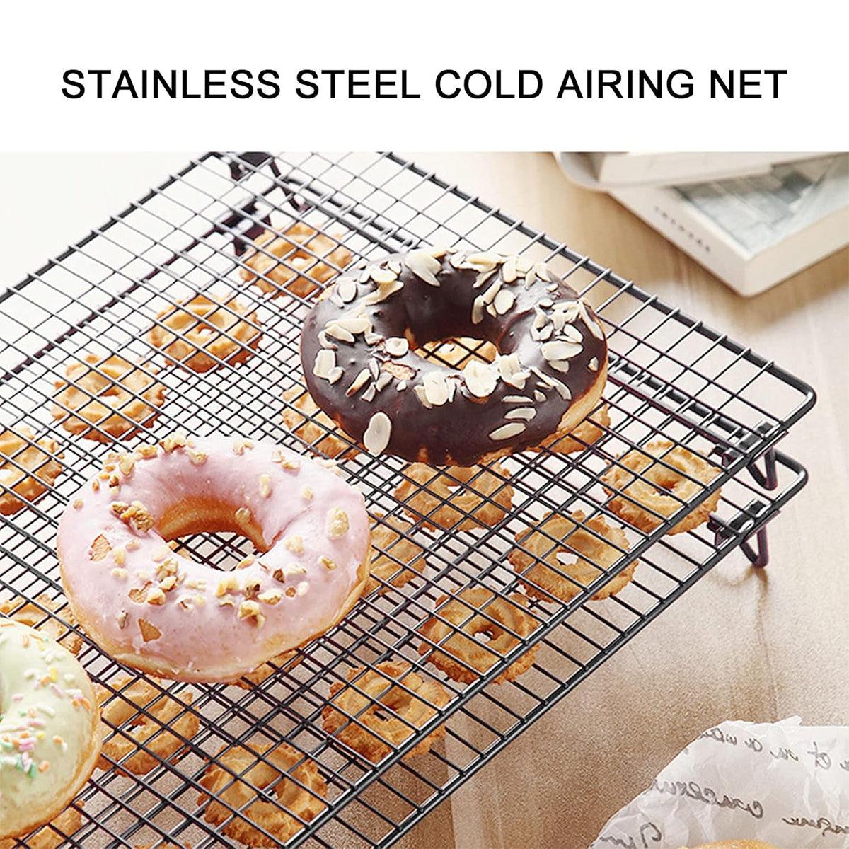 Collapsible Black Mesh Cake Cooling Rack Foldable Baking Tray for Kitchen Use 4