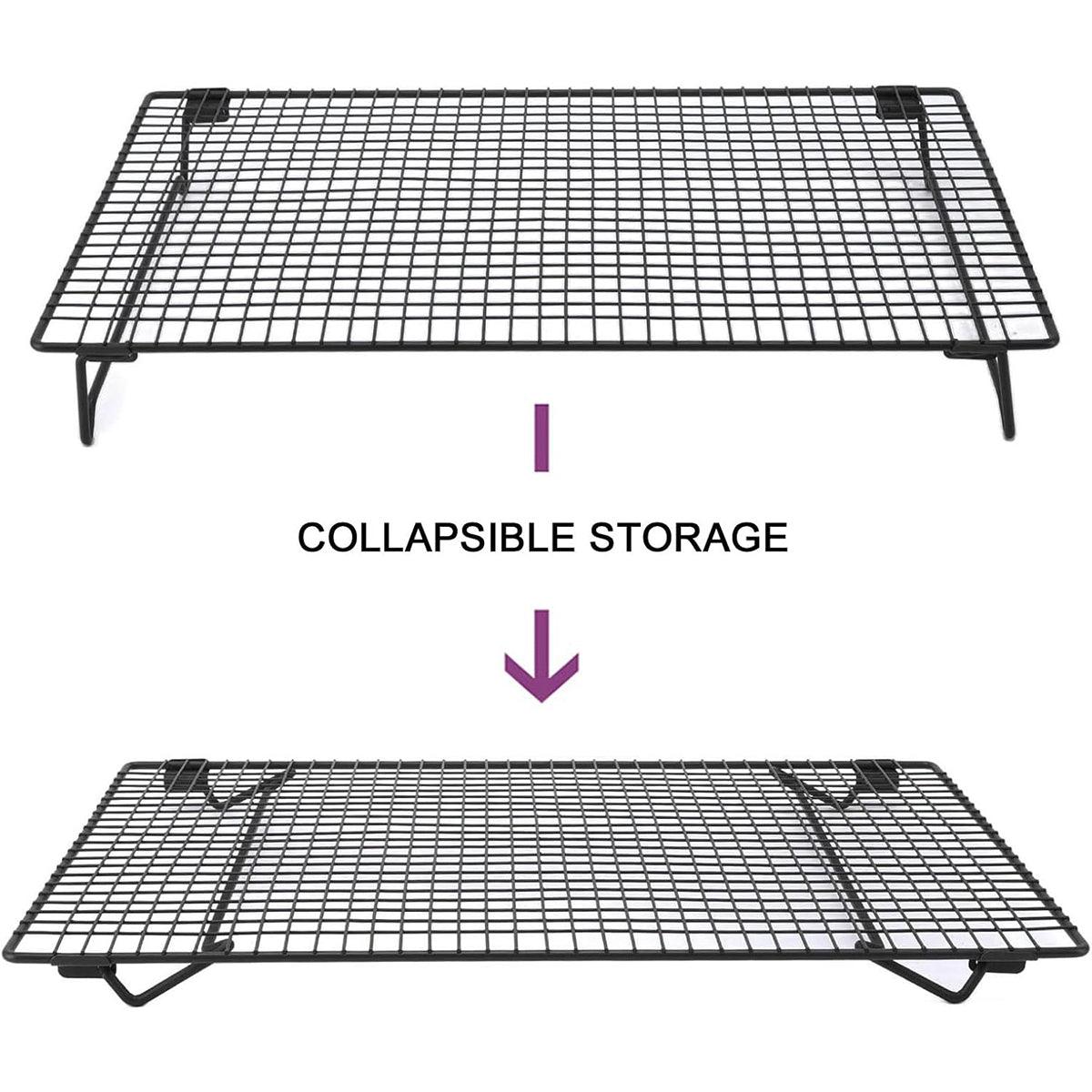 Collapsible Black Mesh Cake Cooling Rack Foldable Baking Tray for Kitchen Use 5