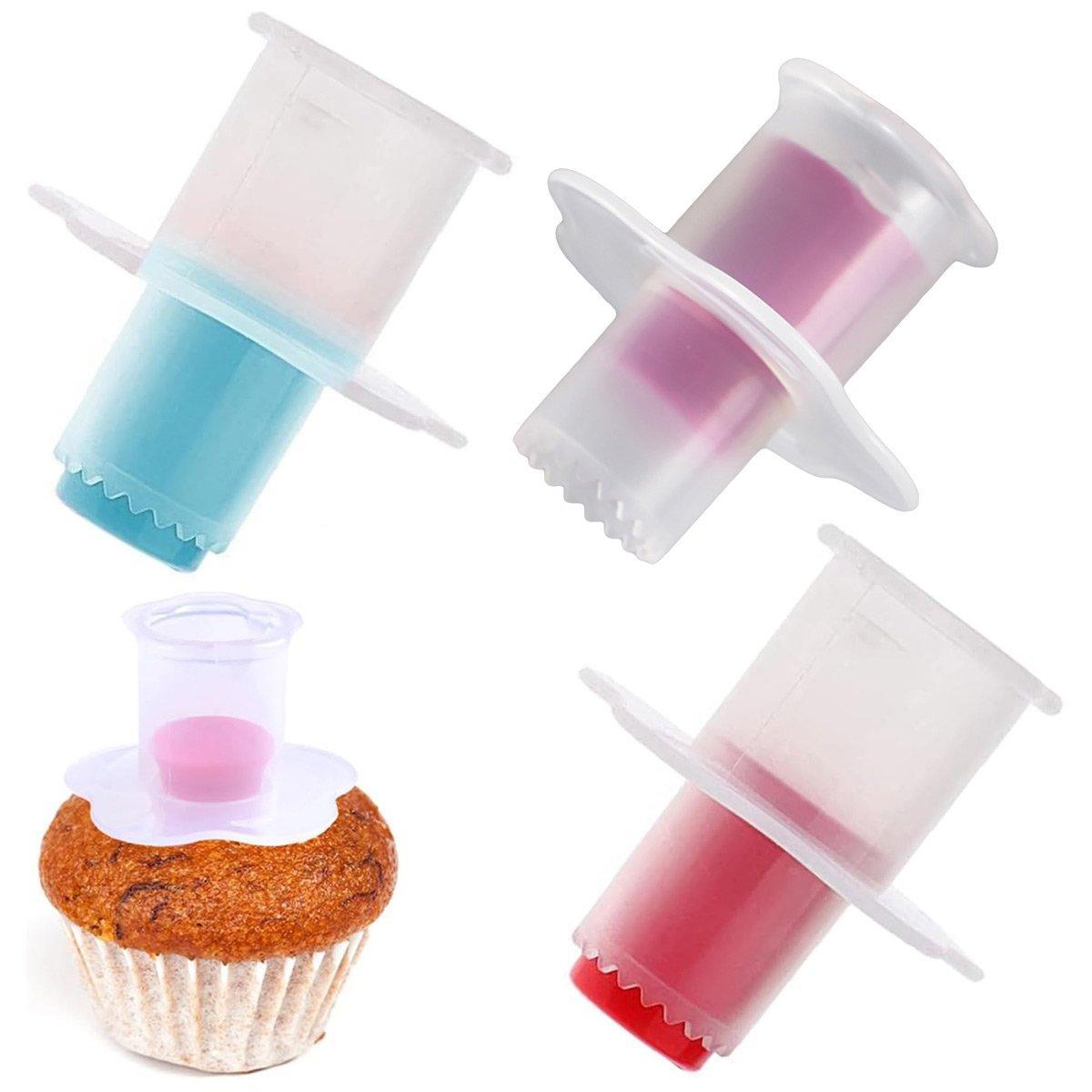 2PCS Eco-Friendly Plastic Paper Cup Cake Corer Pastry Hollowing Tool Easy to Use - Purple