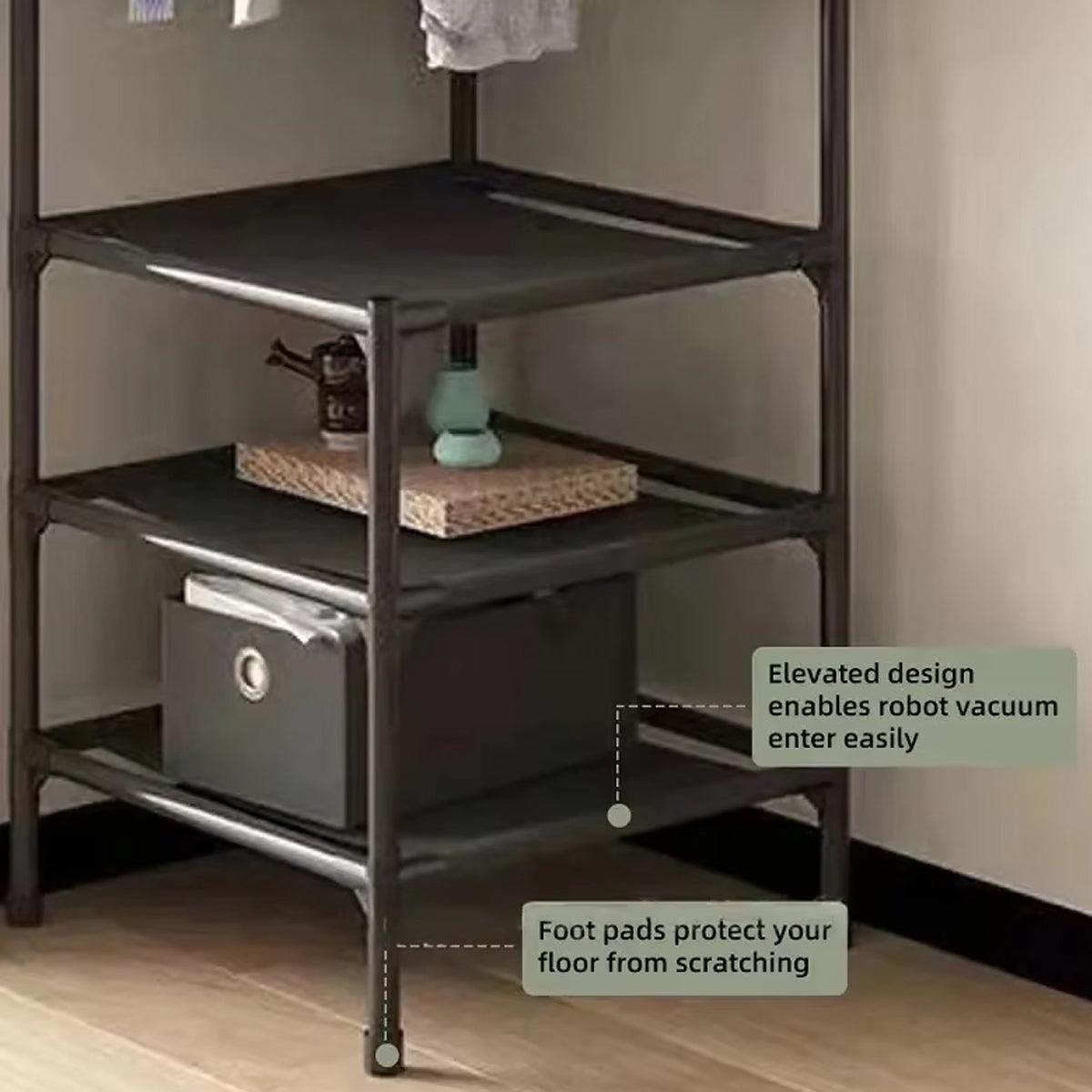 Floor Standing Corner Coat Rack Multifunctional Clothes Hanger Storage Organizer 5