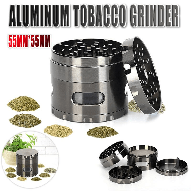 Zinc Alloy 4-Layer Aluminum Herbal Herb Grinder Black