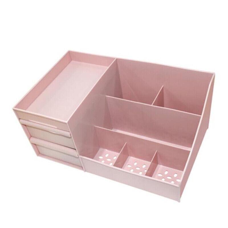 Cosmetic Makeup Organizer With Drawers Bathroom Skincare Storage Box Holder Case - White