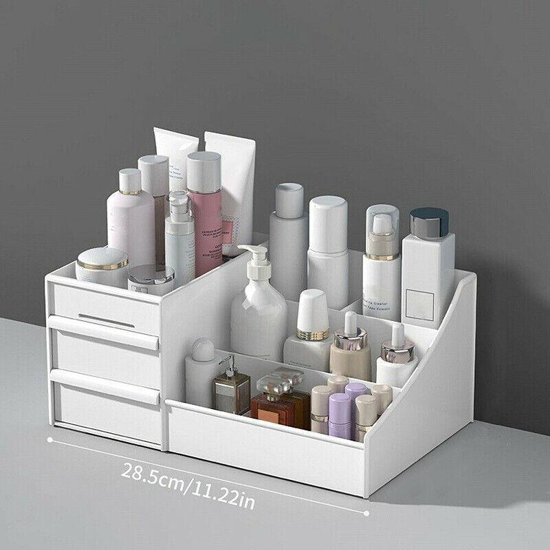 Cosmetic Makeup Organizer With Drawers Bathroom Skincare Storage Box Holder Case - White 5