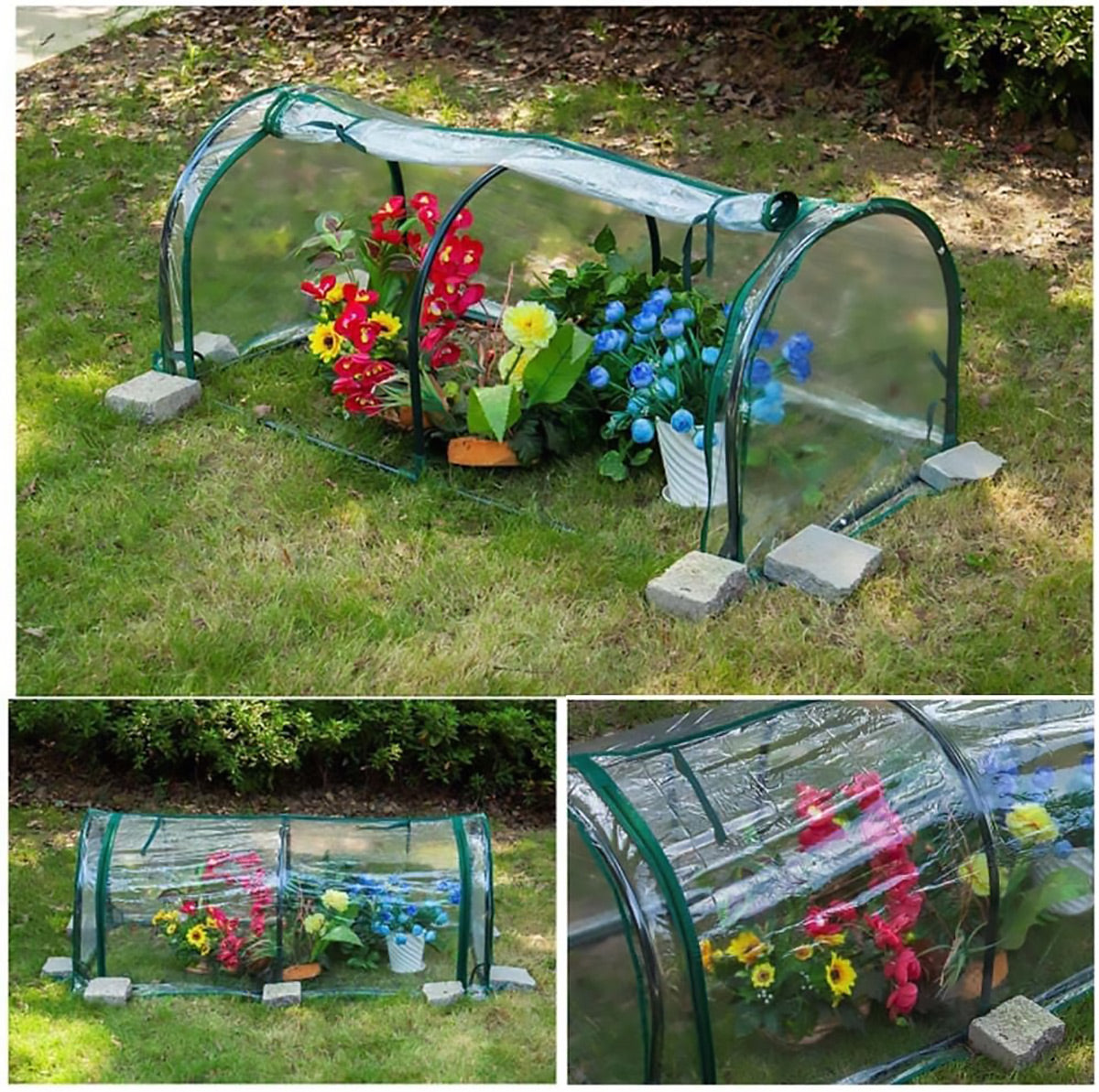 PVC Greenhouse Cover Replacement Plant Tent Garden Shelter No Frame - Grid 5