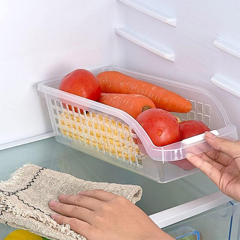 4pcs Refrigerator Storage Box Transparent Plastic Household Organizer Kitchen 4