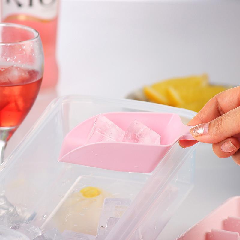 55 Grids Ice Cube Tray Mould With Lid And Storage Box Scoop Set Maker Ice Cube - Pink 5