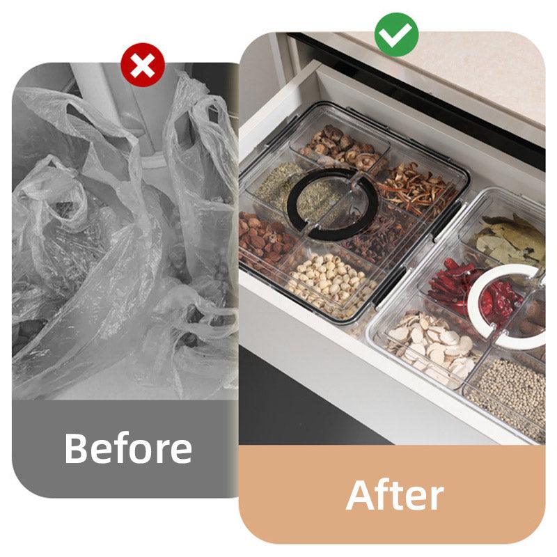 Portable Household Kitchen Refrigerator Storage Box Food Organizer Fresh Keeper - Black 5