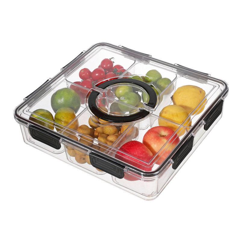 Portable Household Kitchen Refrigerator Storage Box Food Organizer Fresh Keeper - Black 7