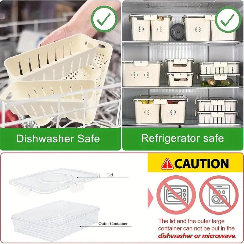 Refrigerator Crisper Storage Box Food Organizer Container for Kitchen Fridge 5