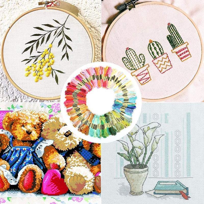 50/100 Colours Colourful Egyptian Cross Stitch Cotton Embroidery Threads - 50PCS (50 Colours) 4