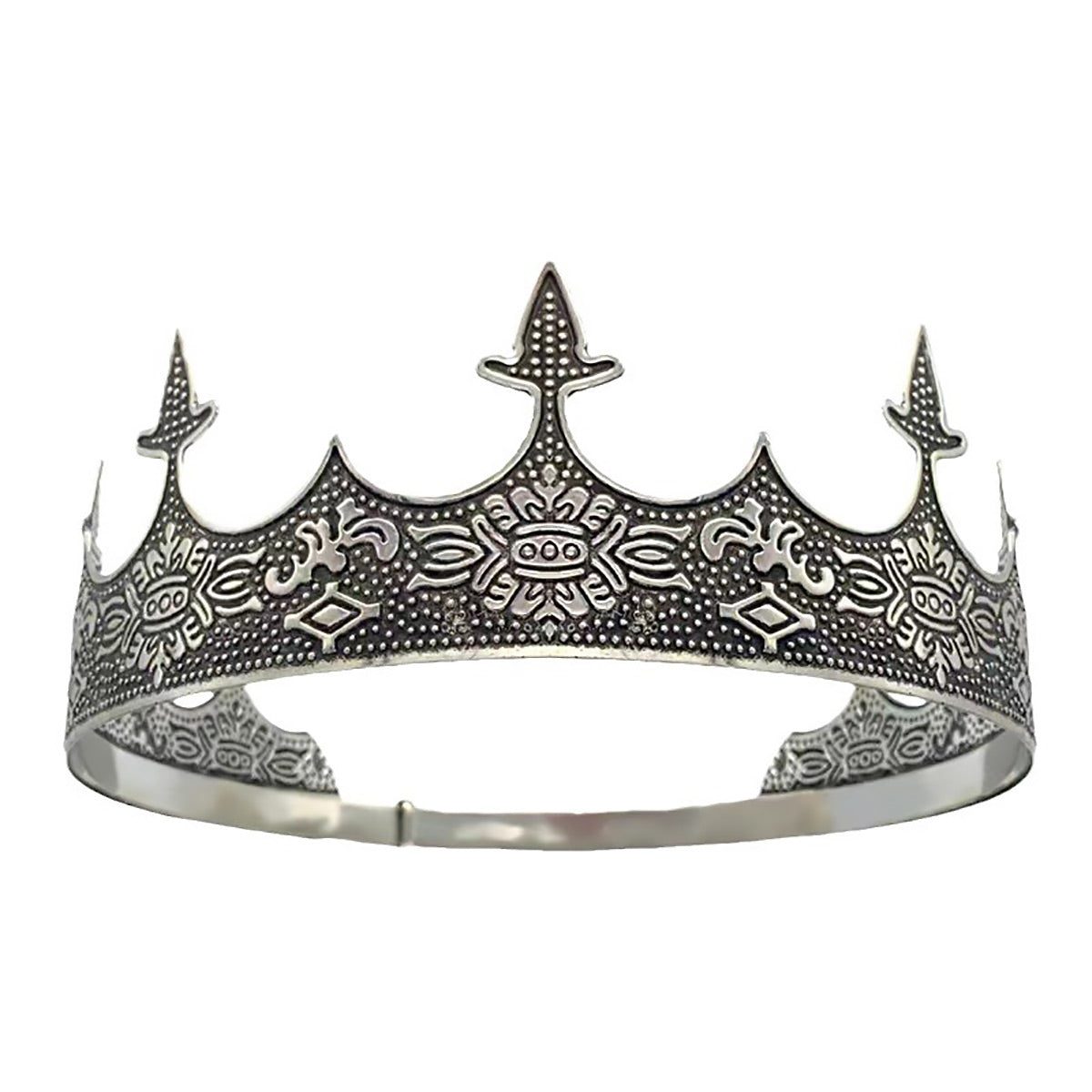 Men Crown Headpiece Royal Vintage Metal Crown Gold Medieval King Costume Party