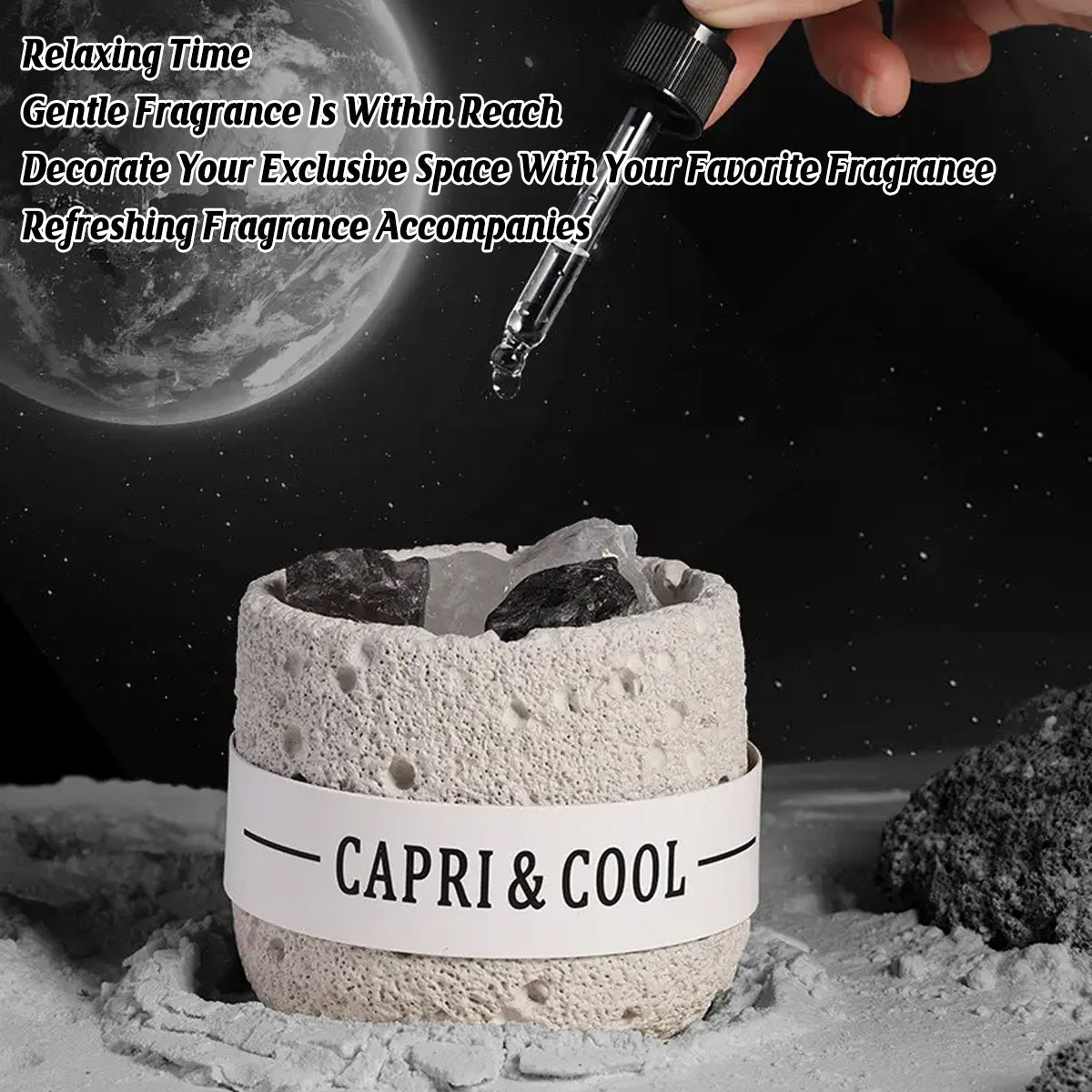 Crystal Stone Oil Diffuser Passive Aromatherapy Set White Natural Bedroom Decor - Blue?Bellflower 4