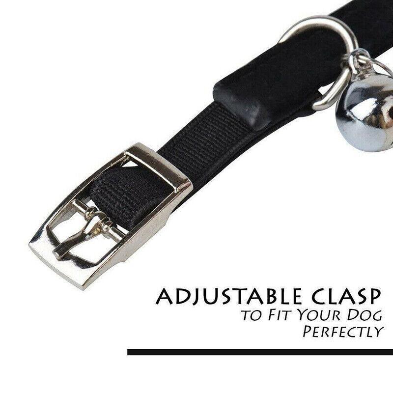 Suede Adjustable Pet Collar with Rhinestone for Cat Puppy 5 Colours Quick Release - Red 4