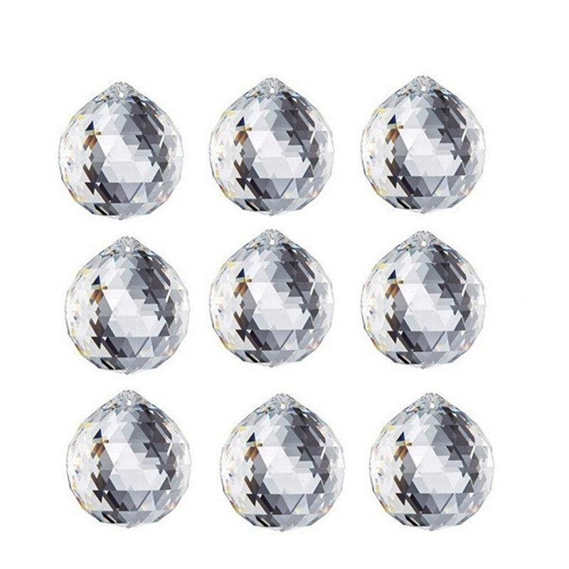 12Pcs 30mm Suncatcher Chandelier Clear Glass Prism Crystal Ball Pendant Set