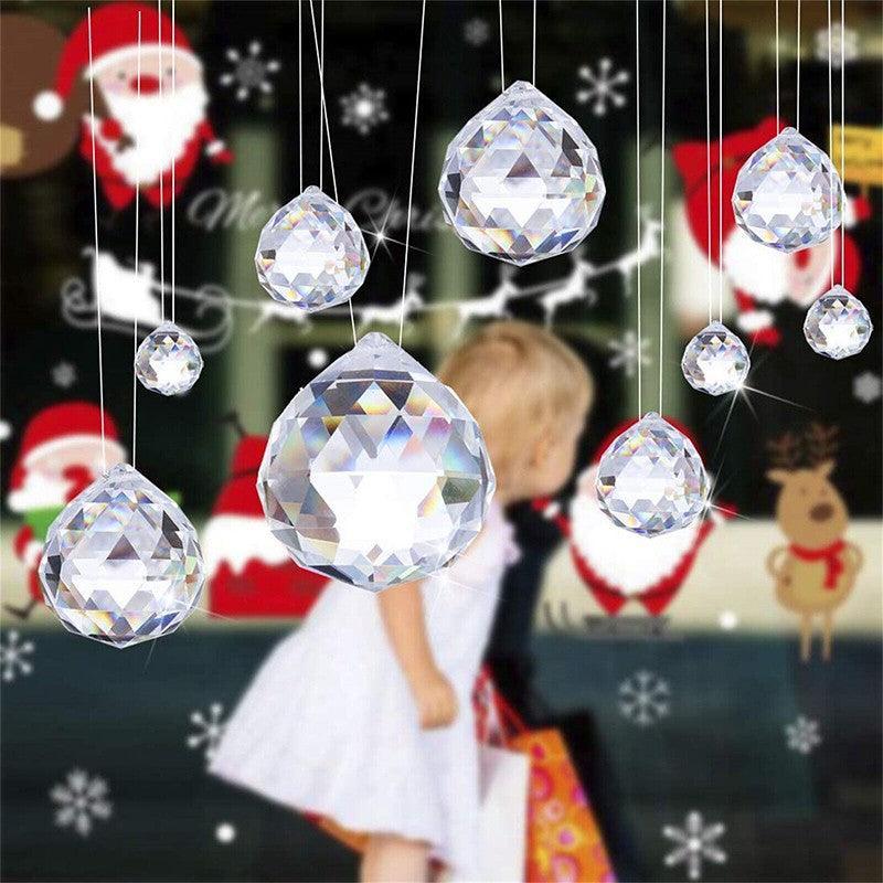 12Pcs 30mm Suncatcher Chandelier Clear Glass Prism Crystal Ball Pendant Set 3