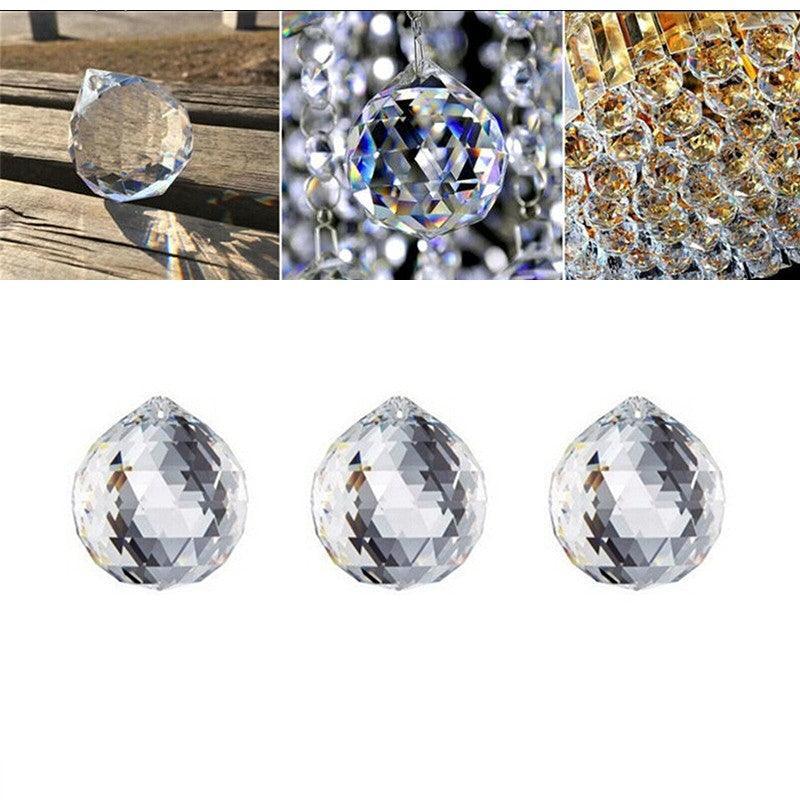 12Pcs 30mm Suncatcher Chandelier Clear Glass Prism Crystal Ball Pendant Set 5