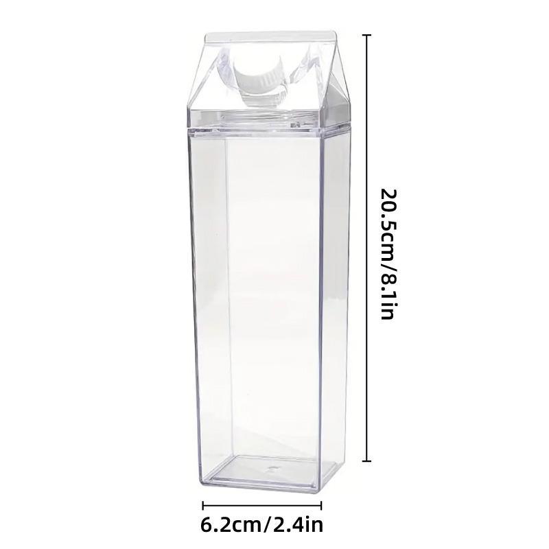 4pcs Large Capacity Square Mug Transparent Plastic Water Juice Drinking Cups 3