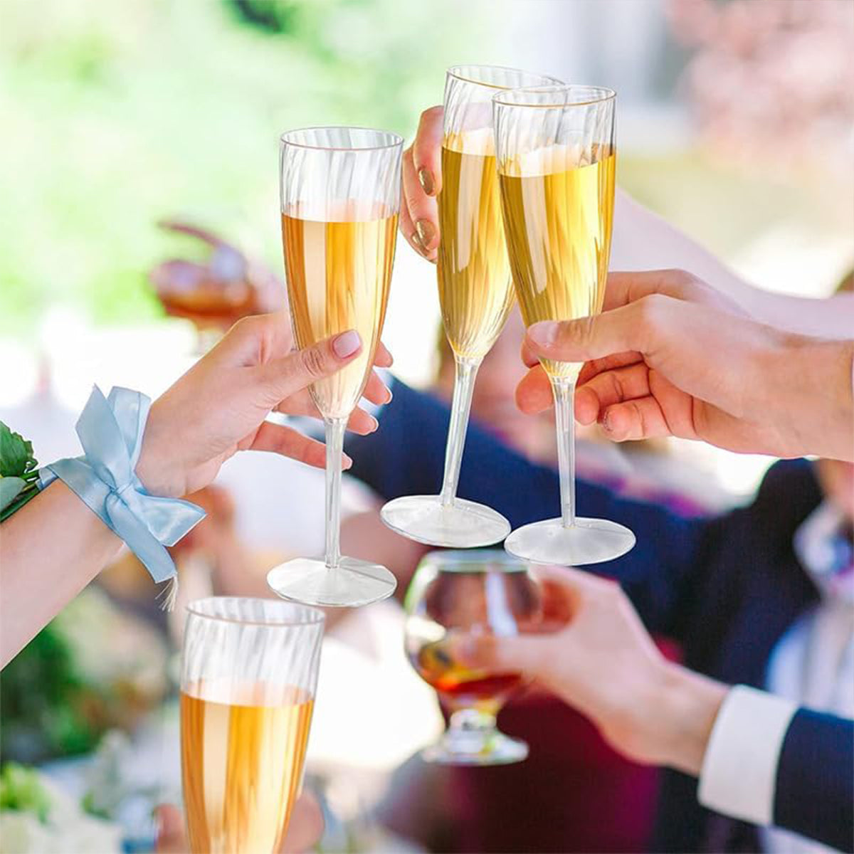 8pcs 180ml Plastic Champagne Glass Tall Wine Glass for Party Wedding Celebration 4