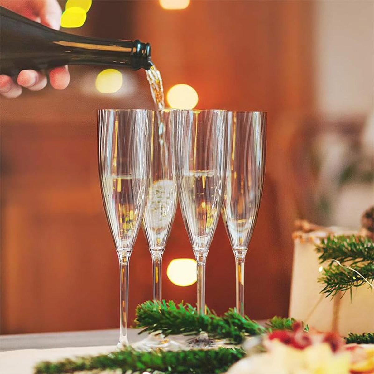 8pcs 180ml Plastic Champagne Glass Tall Wine Glass for Party Wedding Celebration 5