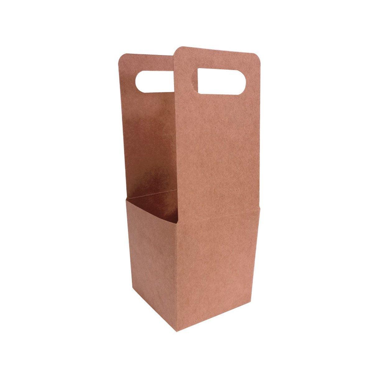 100pcs Kraft Paper Cup Holder Portable Coffee Drink Carrier Reusable Storage - Handheld Double Cup 6
