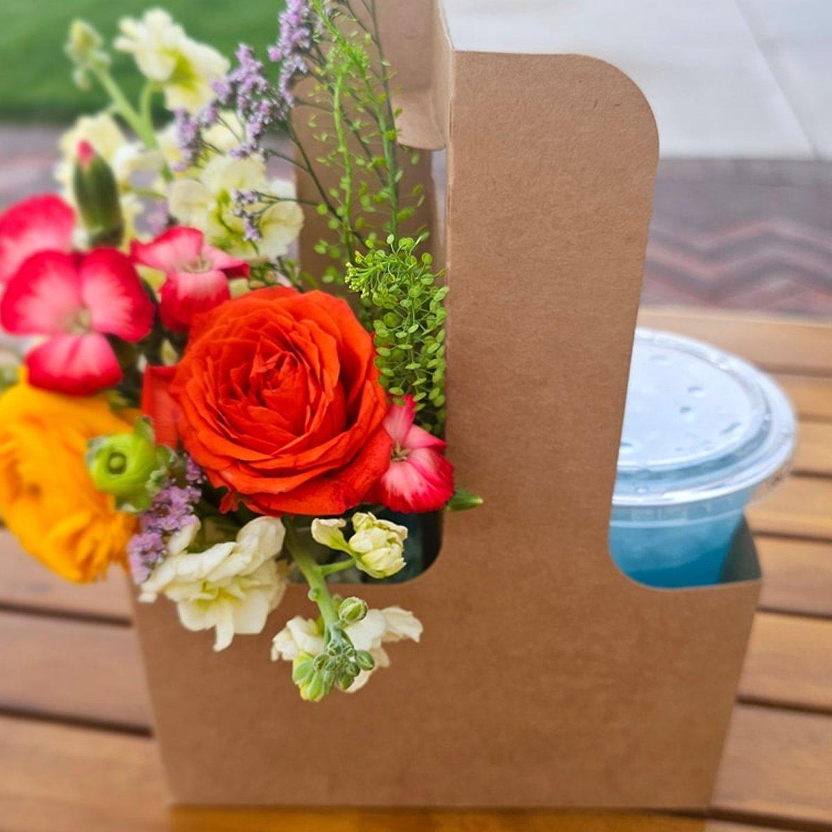 100pcs Kraft Paper Cup Holder Portable Coffee Drink Carrier Reusable Storage - Handheld Single Cup 4