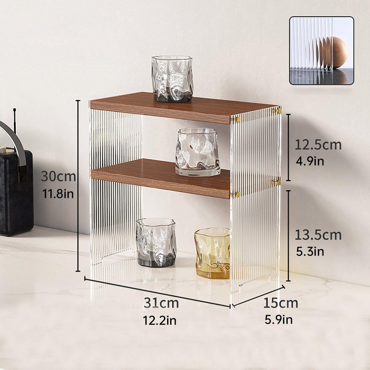 Acrylic Desktop Cup Holder Multi-Purpose Portable Storage Organizer For Home - Brown 4