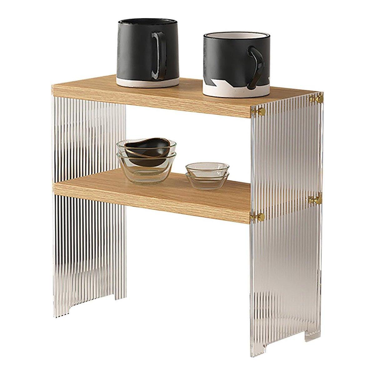 Acrylic Desktop Cup Holder Multi-Purpose Portable Storage Organizer For Home - Wood 6