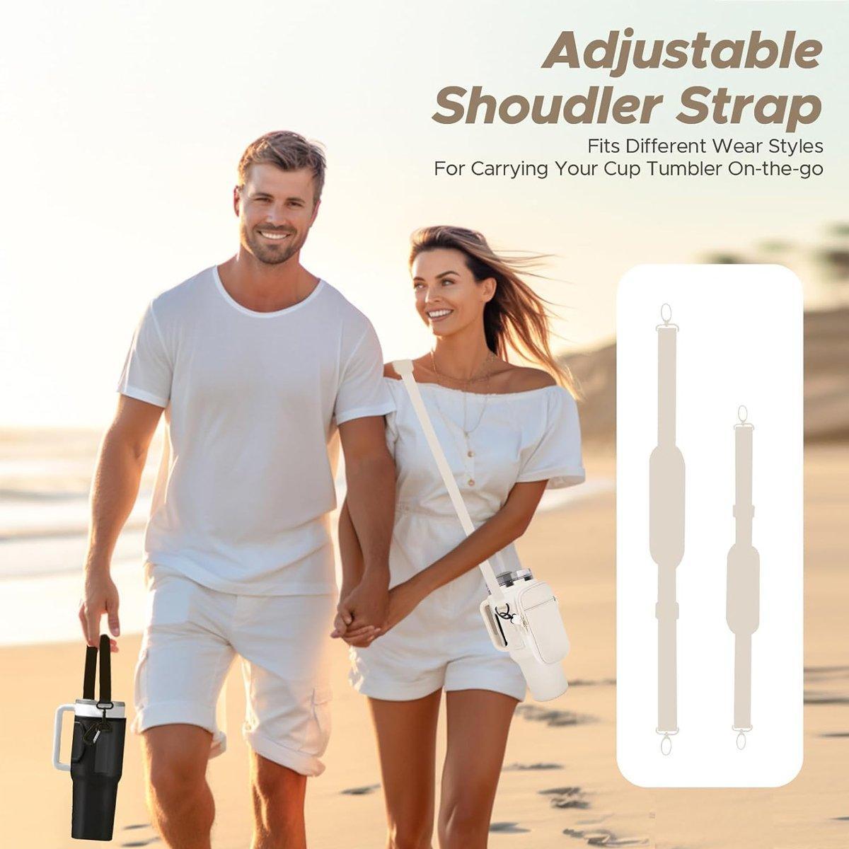 Portable Cup Sleeve Drink Holder Reusable Water Bottle Carrier Travel Bag - Grey 5