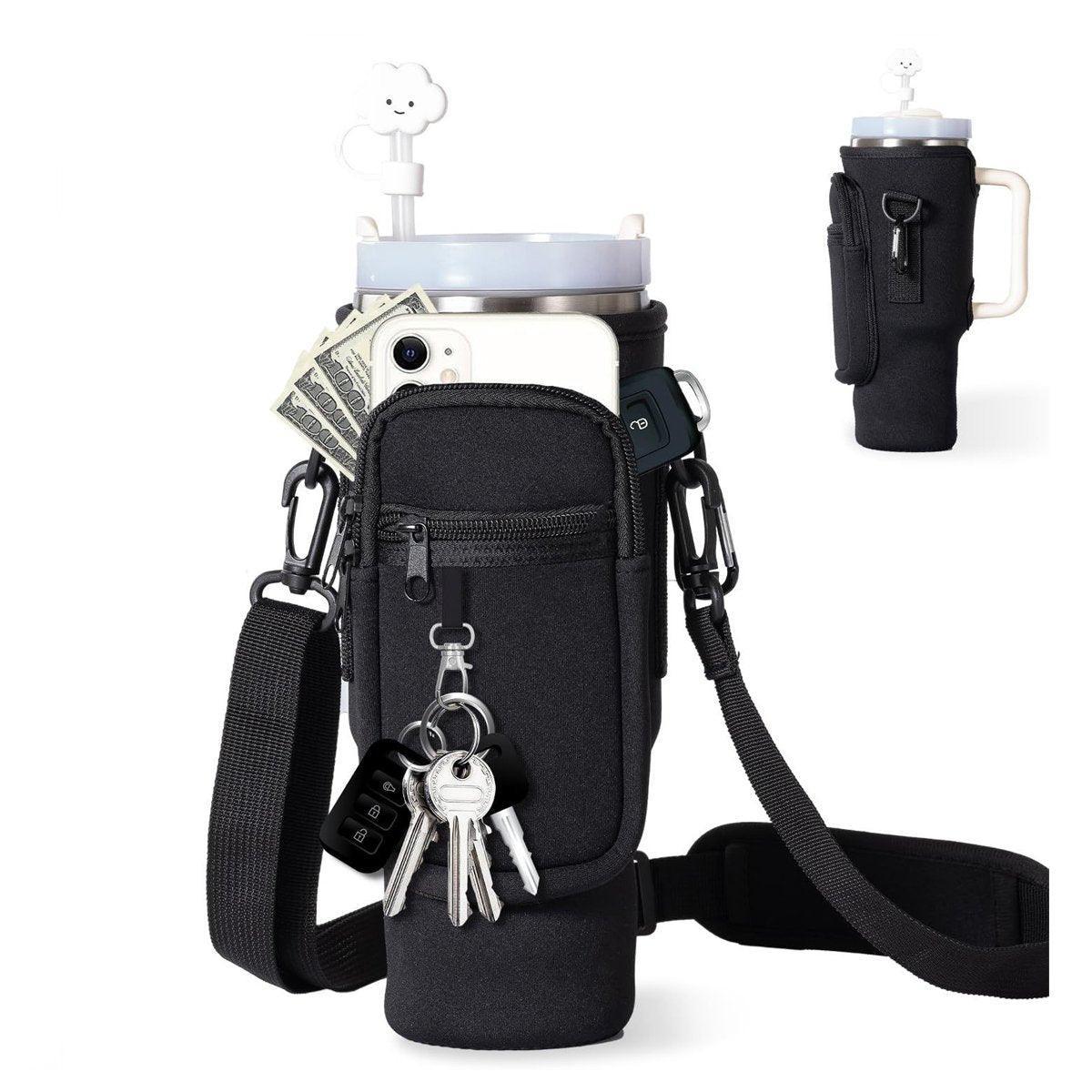 Portable Cup Sleeve Drink Holder Reusable Water Bottle Carrier Travel Bag - Grey 8